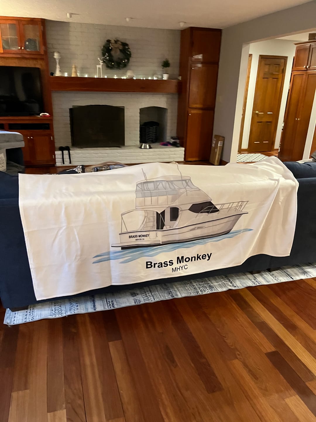 Customer photo review of Custom Boat Beach Towel