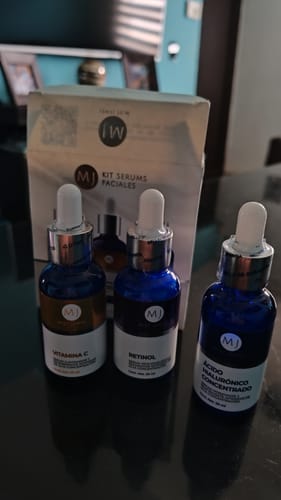 Customer photo review of Kit Facial Con 3 Serums Acido Hialurónico, Retinol, Vit C