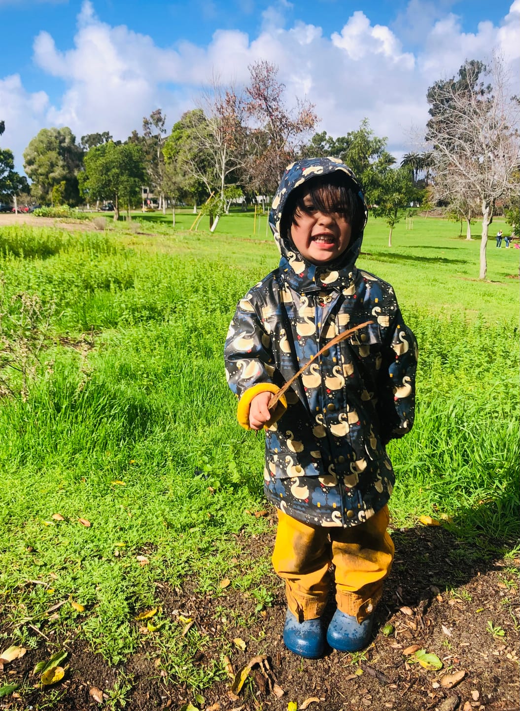 Customer photo review of Night Swimming Waterproof Recycled Raincoat