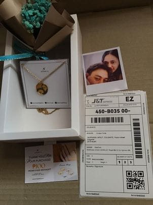 Customer photo review of Photo Engraved Portrait Necklace Gift