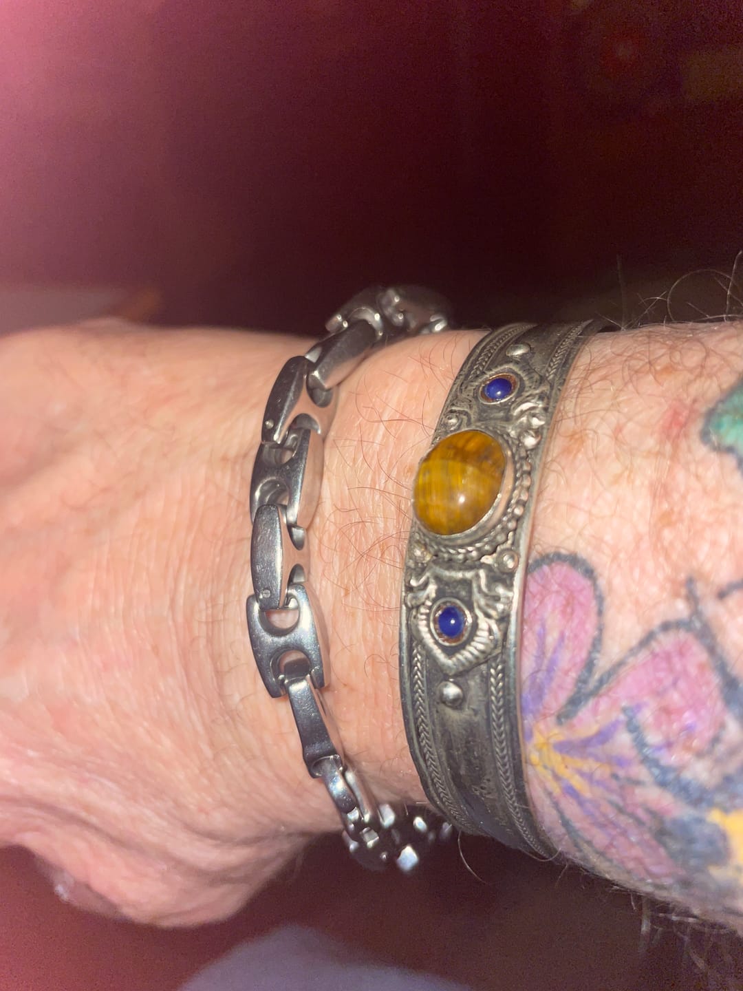 Customer photo review of Tigers Eye Bohemian Cuff Bracelet