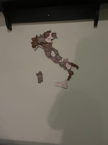 Customer photo review of 3D Wooden Multilayered Italy Map