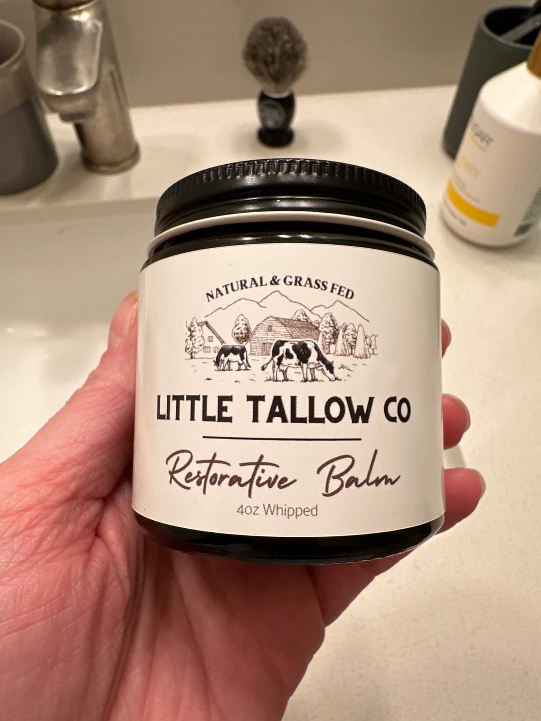 Customer photo review of Restorative Whipped Tallow Balm - 4oz Glass Jar