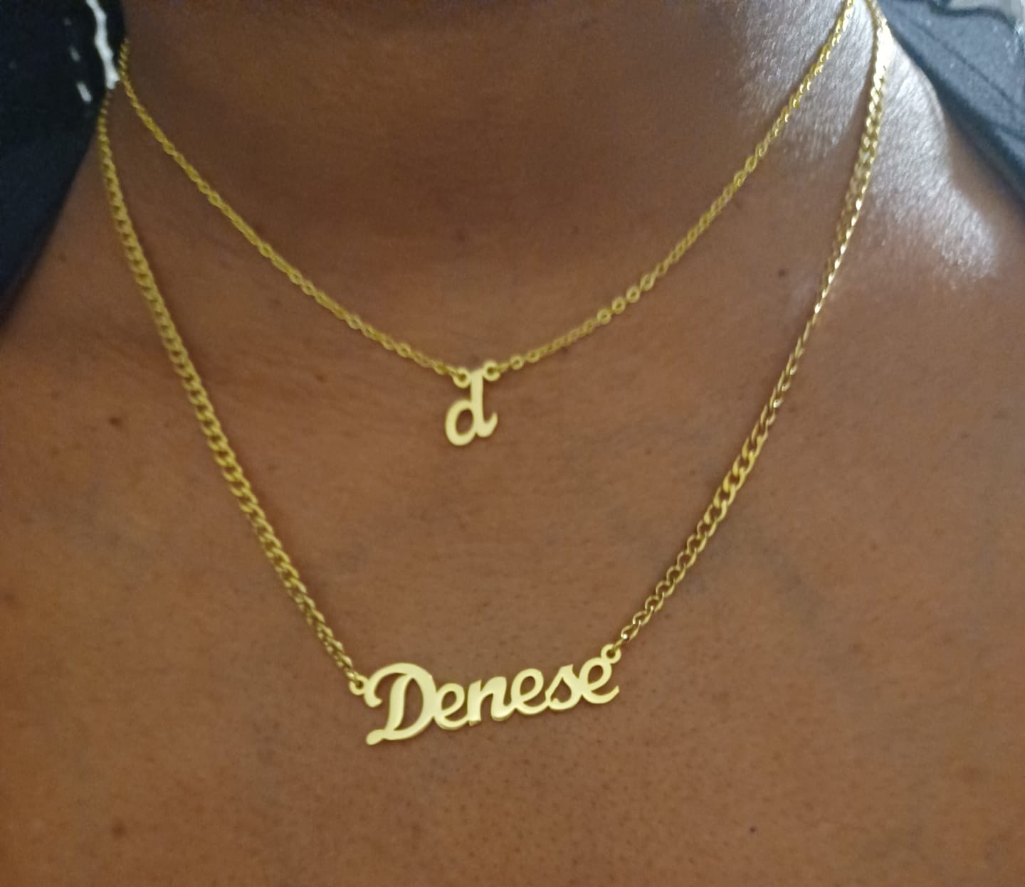 Customer photo review of Small Letter Necklace