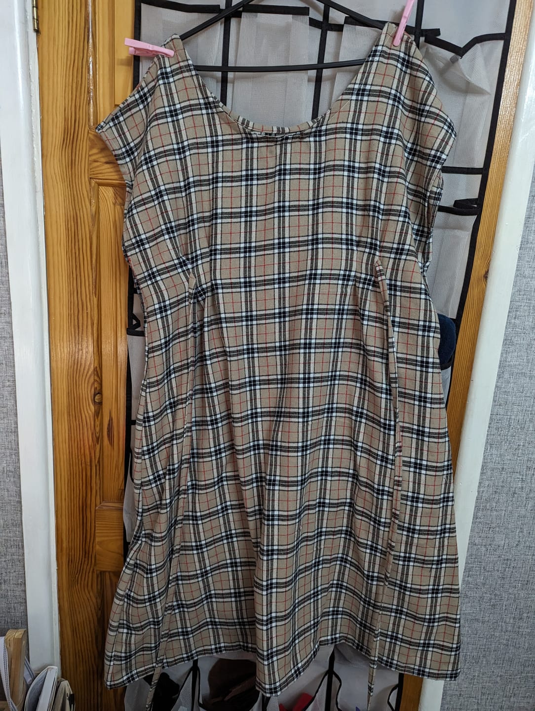 Customer photo review of Beige Checkered Design Brushed Cotton Fabric