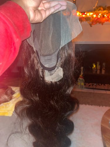 Customer photo review of #4 Dark Brown Body Wave Wig 13x4 HD Lace Front Colored Human Hair Wigs