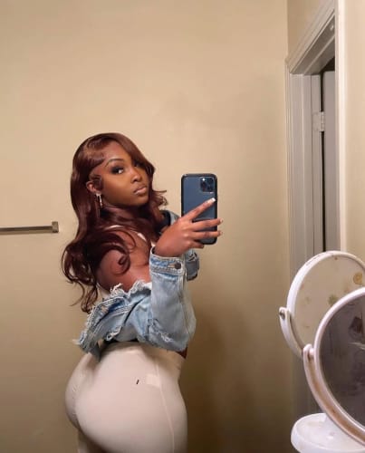 Customer photo review of #4 Dark Brown Body Wave Wig 13x4 HD Lace Front Colored Human Hair Wigs