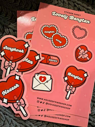Customer photo review of Heart Lollipop Stickers