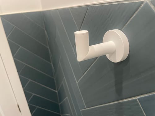 Customer photo review of Summit Towel Hook, Matte White, Volkano Series
