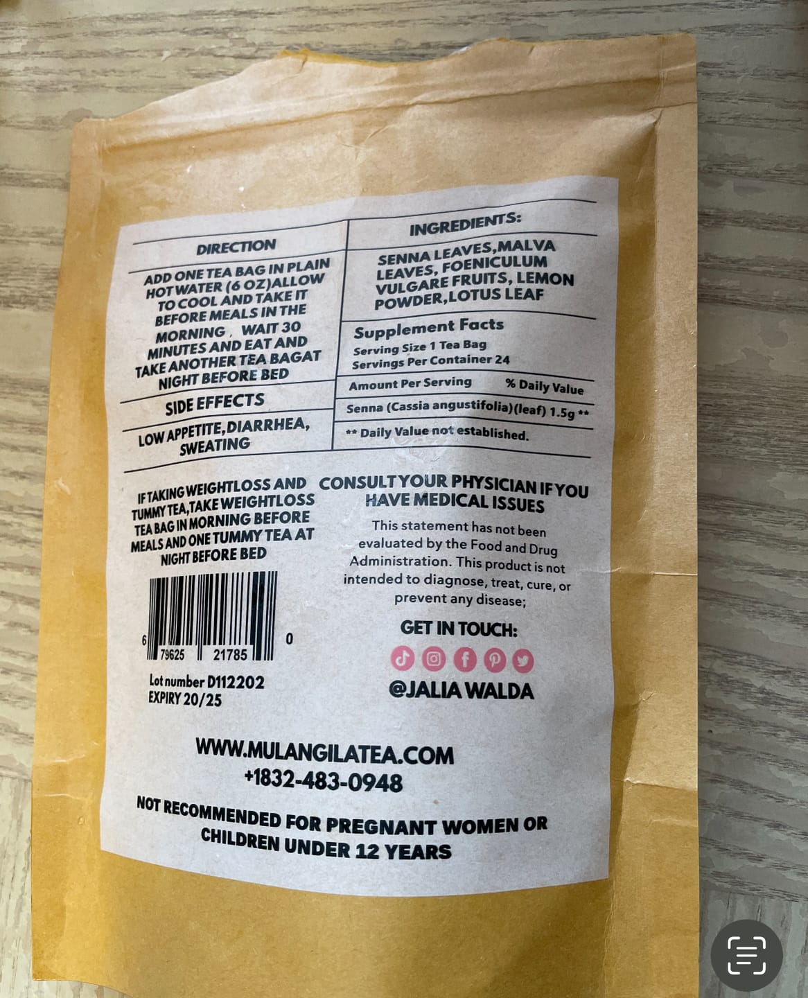 Customer photo review of TUMMY TEA