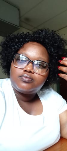 Customer photo review of Brazilian Curly Afro full Cap 8"