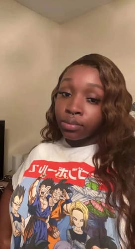 Customer photo review of #4 Dark Brown Body Wave Wig 13x4 HD Lace Front Colored Human Hair Wigs