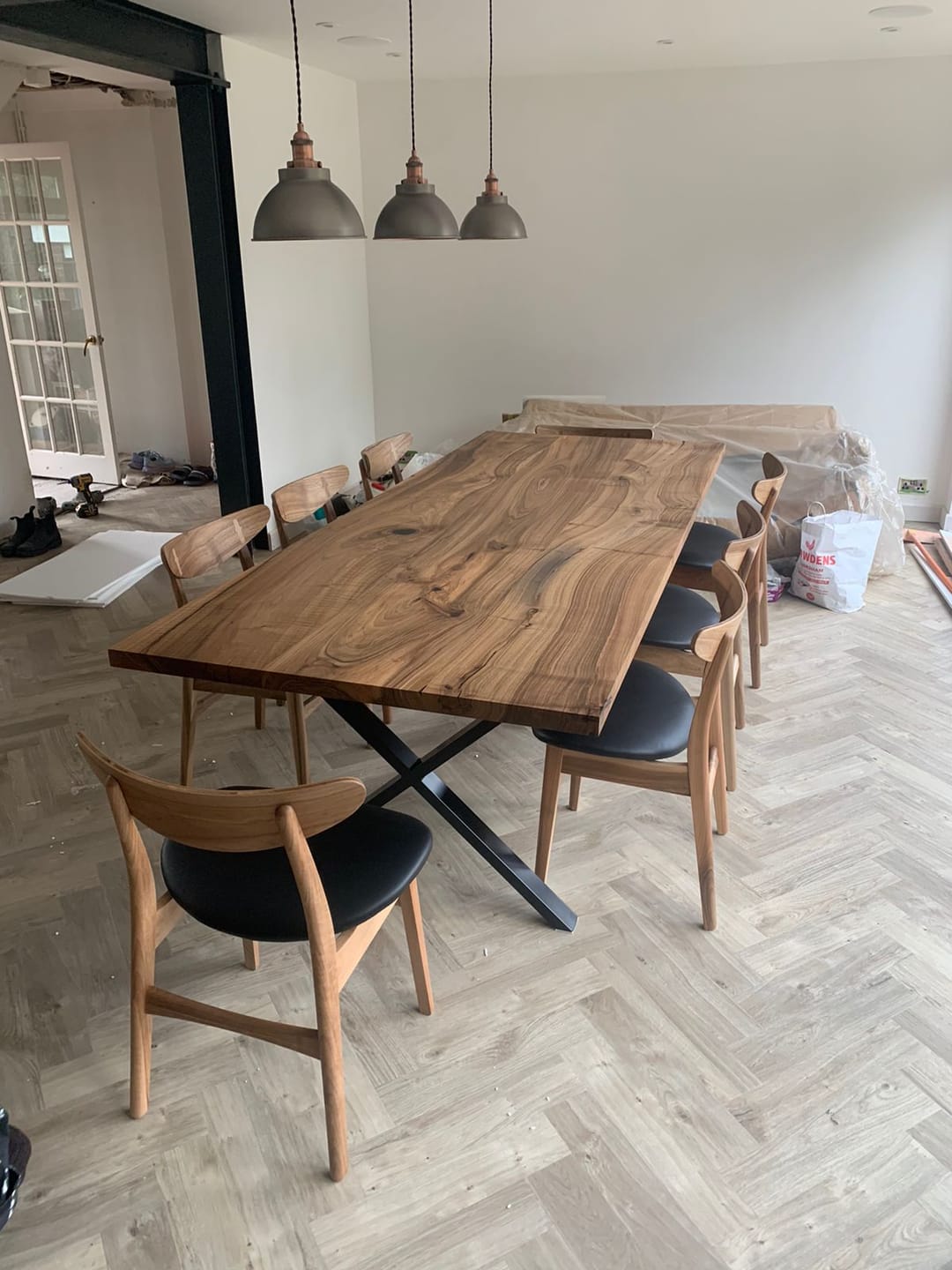 Customer photo review of Walnut Dining Chair Leather