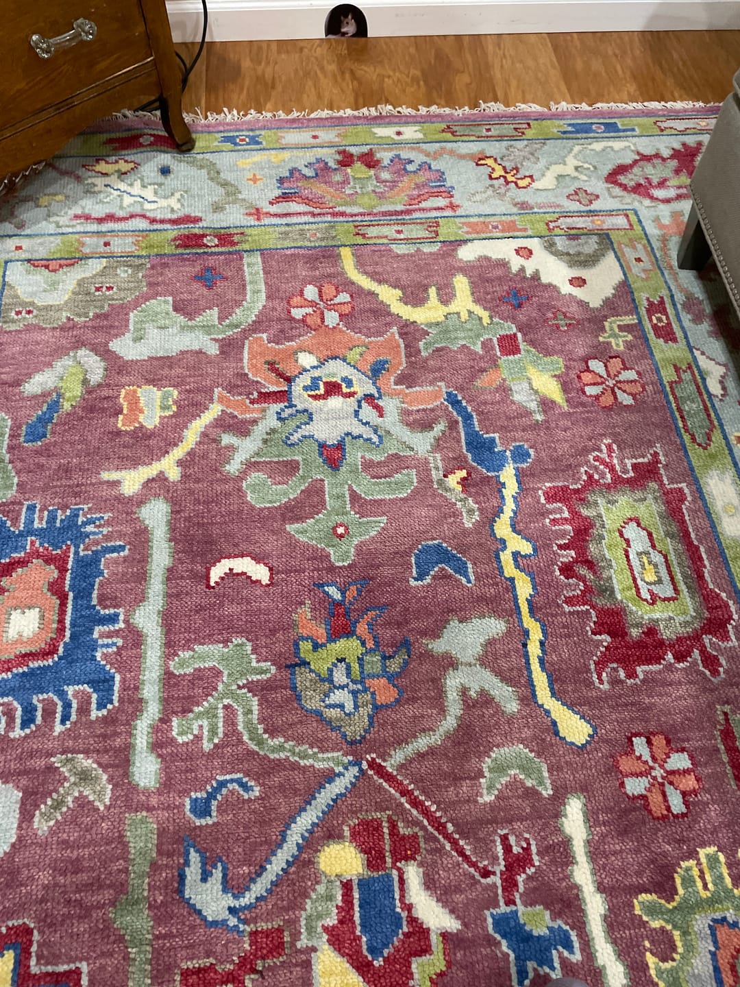 Customer photo review of Persian Pink Oushak Rug 6x9, 8x10, 9x12, 10x14 and 12x15 Wool Blue Colorful Hand knotted Mosdern Oushak Area Rug