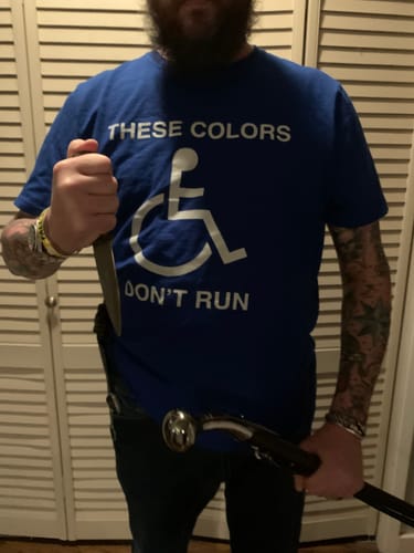 Customer photo review of These Colors Don't Run Men's Tee