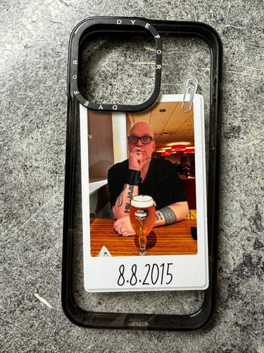 Customer photo review of Personalised Photo with Text iPhone Case