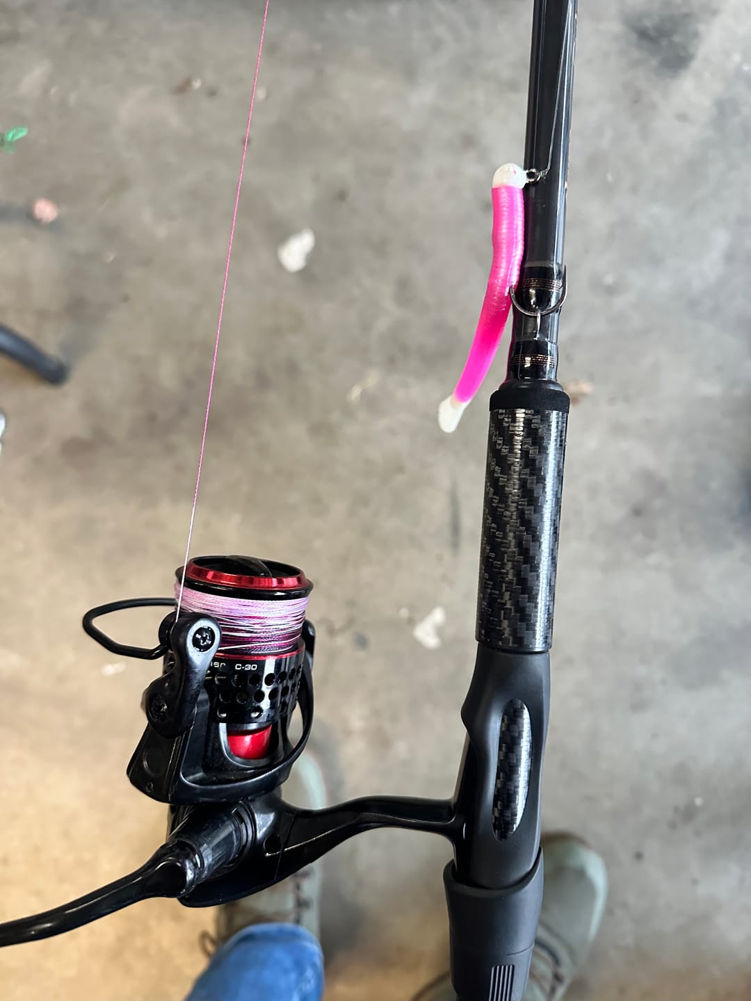 Customer photo review of Pink Python Hi-Vis Braid