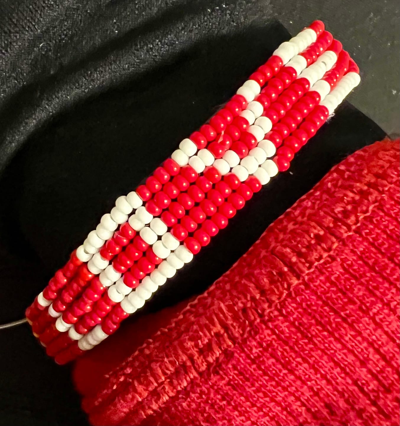 Customer photo review of LOVE Bracelet - Red/White