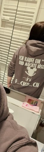 Customer photo review of ICH KAUFE EIN " I " MAUS Rückendruck Unisex Hoodie