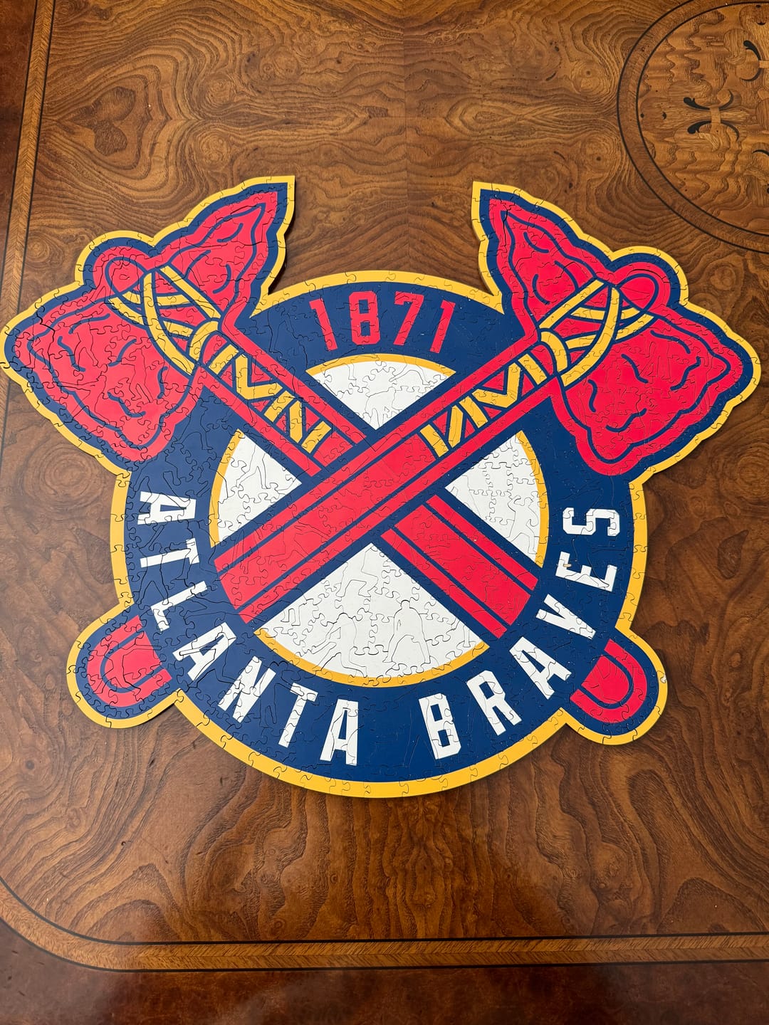 Customer photo review of Atlanta Braves™ - Wooden Puzzle