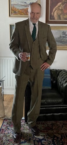 Customer photo review of Harvest Green Check Tweed 3 Piece Suit