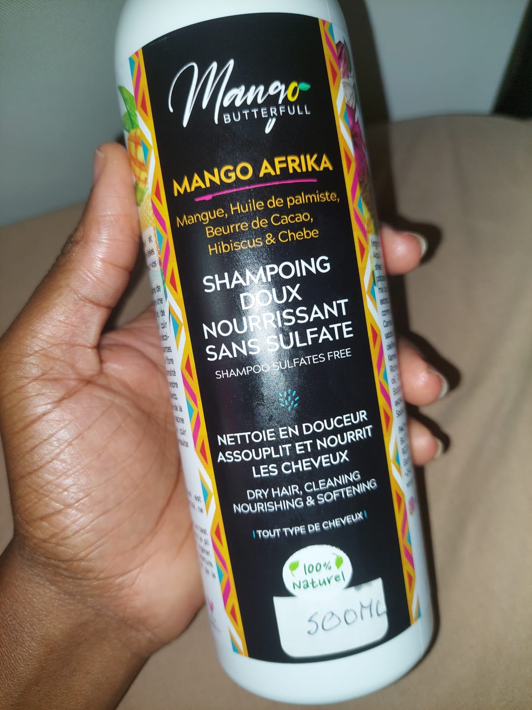 Customer photo review of Shampoing doux sans sulfates  MANGO AFRIKA