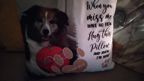 Customer photo review of When you miss me - Personalised pillow