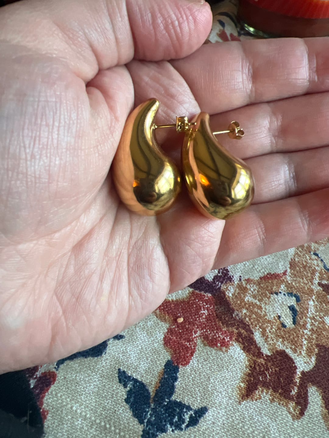 Customer photo review of Drop Stud Earrings