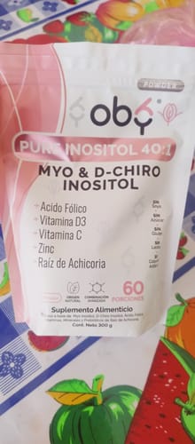 Customer photo review of 2 Paquetes Inositol Ratio 40:1 Polvo Myo Inositol & D Chiro Inositol, Oby Pure Inositol 7 ingredientes