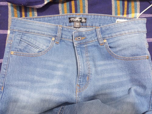 Customer photo review of Skinny Mid Rise Jeans (Light Blue)