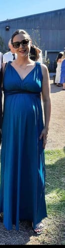 Customer photo review of Carla Maternity Evening Dress in Teal Green