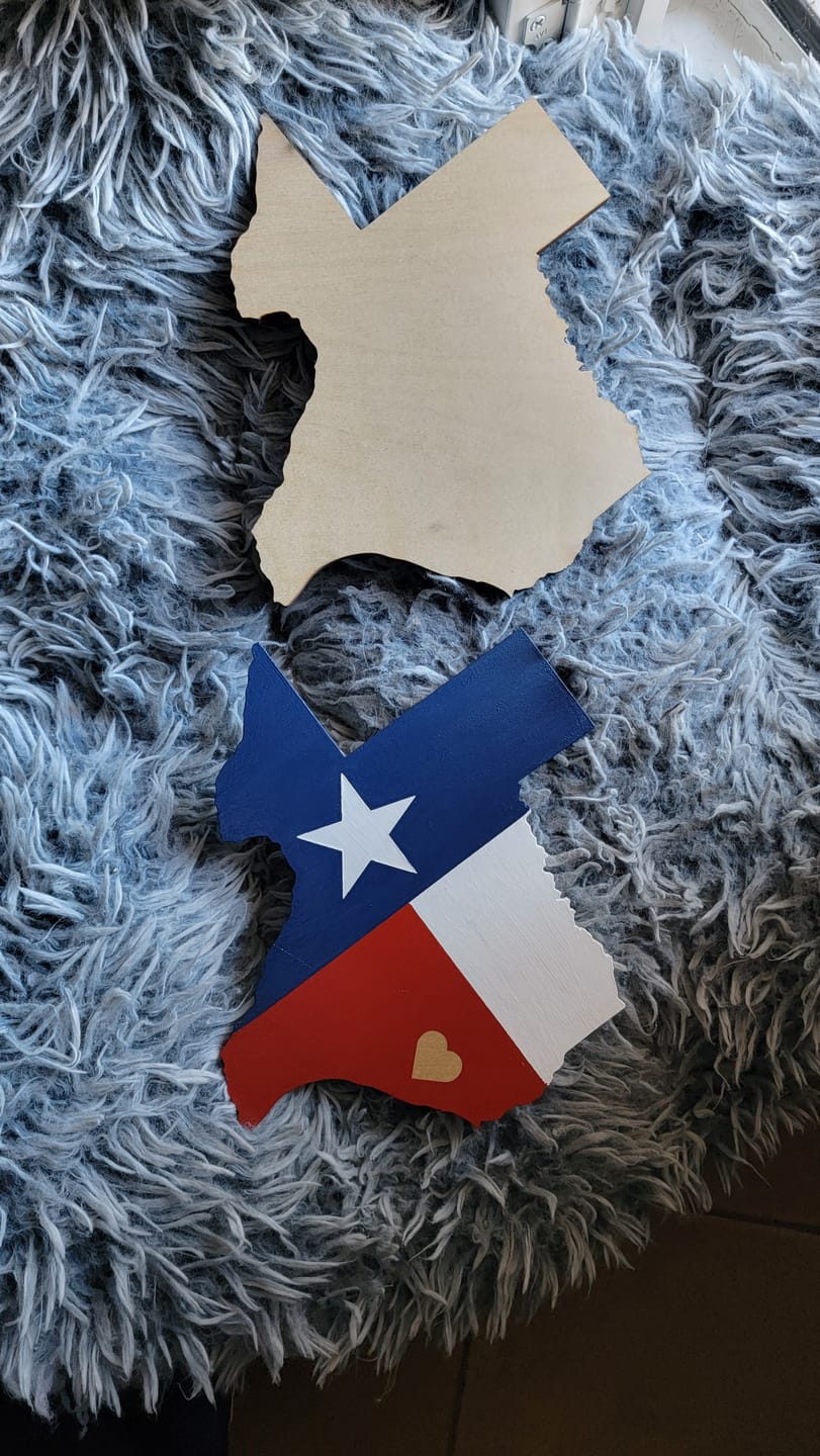 Customer photo review of Unfinished Wood Texas Shape - State - Craft - up to 24" DIY