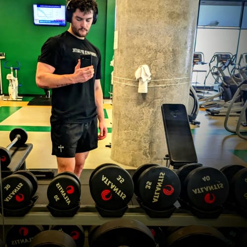 Customer photo review of Powered By Faith Performance Tee