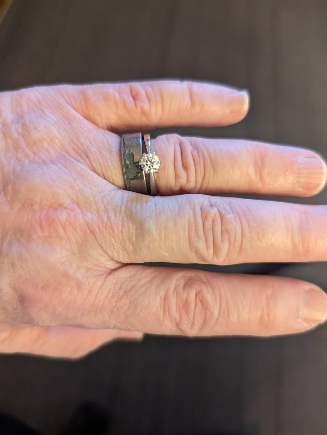 Customer photo review of Classic Solitaire Moissanite Six-Prong Sterling Silver Engagement Ring