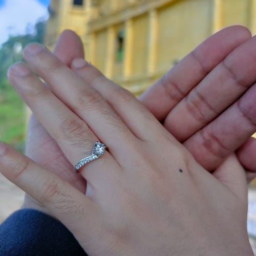 Customer photo review of .50ct Aristi Twisted Engagement Ring