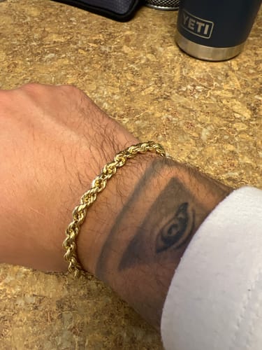 Customer photo review of *NEW* 14K Hollow Rope Bracelet (5MM) JTJ™ -