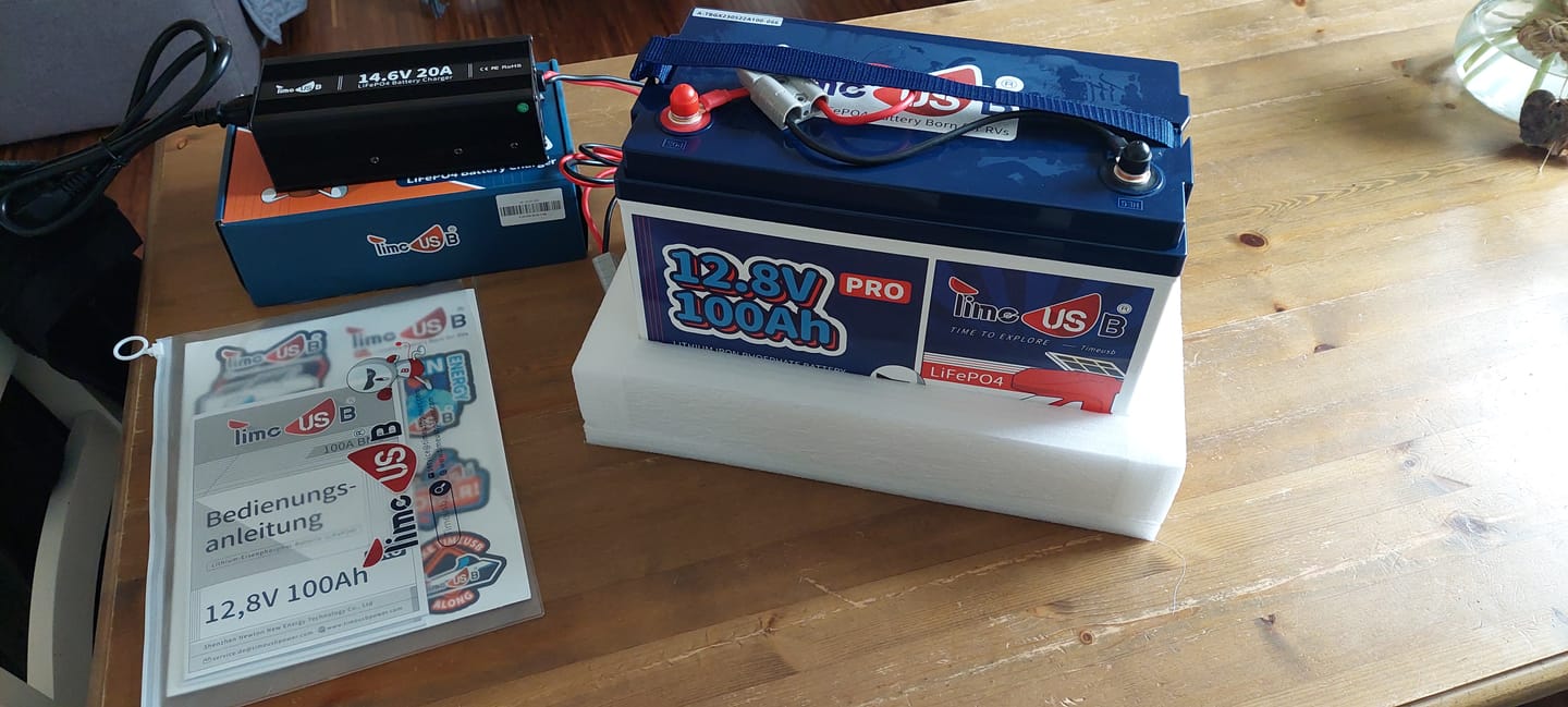 Customer photo review of Timeusb 12V 100Ah pro Deep Cycle LiFePO4 Batterie | 1,28 kWh & 100A BMS