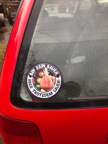Customer photo review of GROSSE STICKER / AUFKLEBER (10 STK.) • BIN KEIN BAUER, ABER TROTZDEM SAUER!