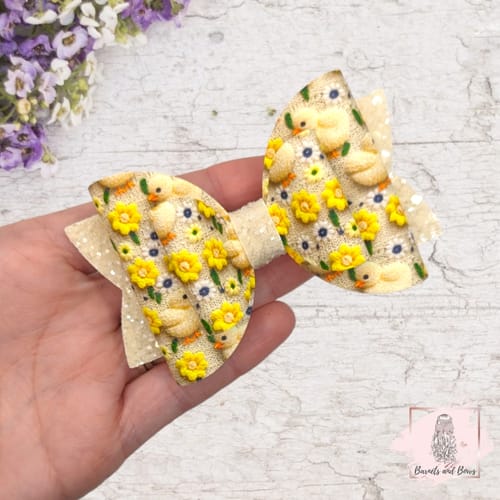 Jenny S. review of Easter Floral Chicks 3D Premium Faux Leather Fabric image 1 out of 1