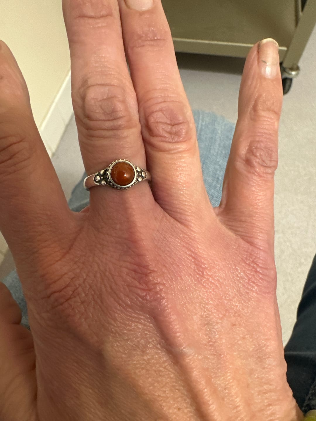 Customer photo review of Cherry Crimson Carnelian Ring