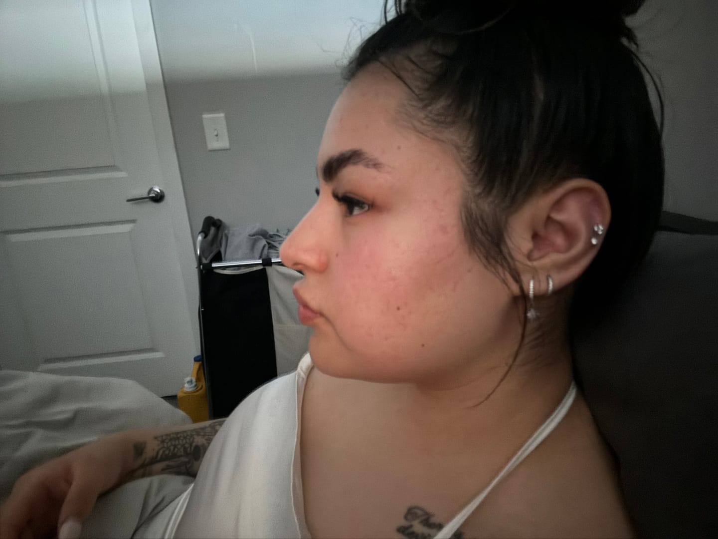 Customer photo review of VENUS North Star Pavé Huggie Hoop