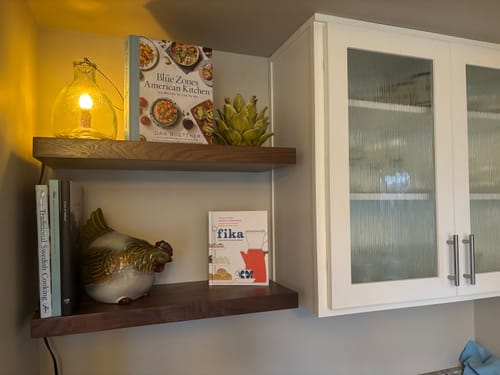 Customer photo review of Walnut Floating Shelves