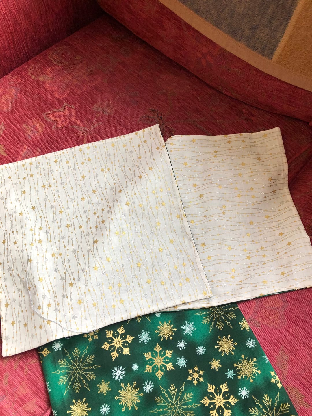 Customer photo review of Gold and Silver Stars Cotton Fabric