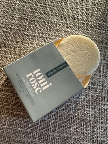 Customer photo review of Strengthening Rosemary Peppermint Shampoo Bar