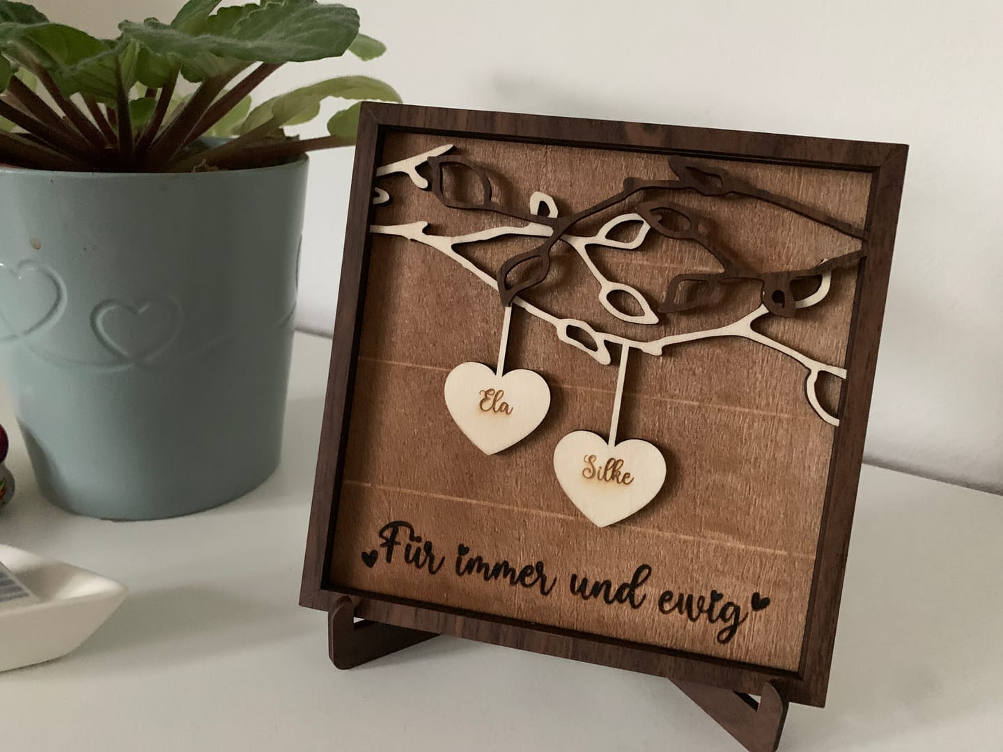Customer photo review of Du & Ich - Paar-Herzaufsteller
