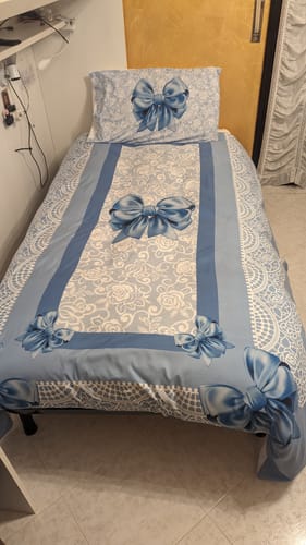 Customer photo review of Copripiumino Matrimoniale, Singolo, Una Piazza e Mezza, Fiocco Celeste