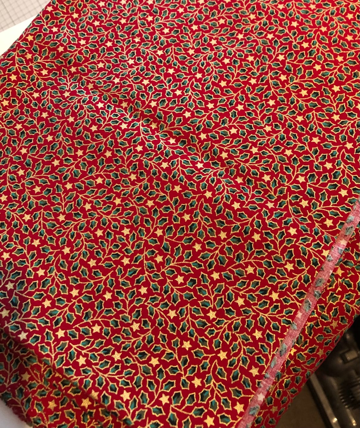 Customer photo review of Christmas Holly Cotton Fabric