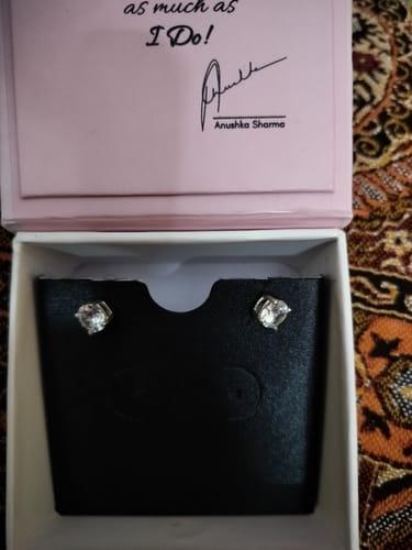 Customer photo review of Anushka Sharma Silver Zircon Earrings