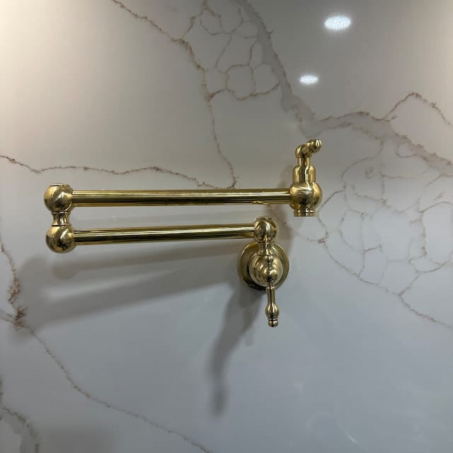 Customer photo review of Unlacquered Brass Pot Filler with Cross Handle