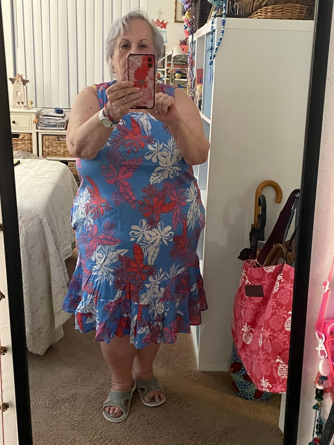 Customer photo review of Hibiscus Cotton Vacation Dress